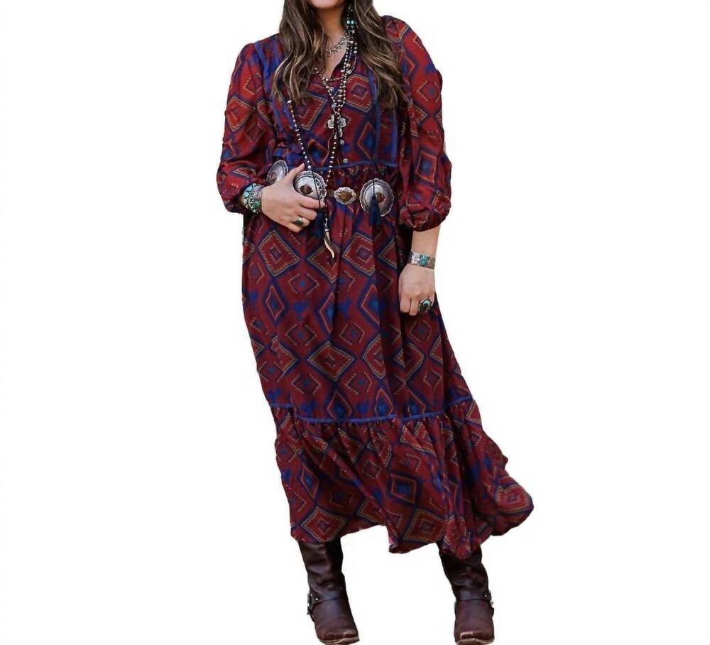 NEW TASHA POLIZZI amherst gorgeous aztec dress in red